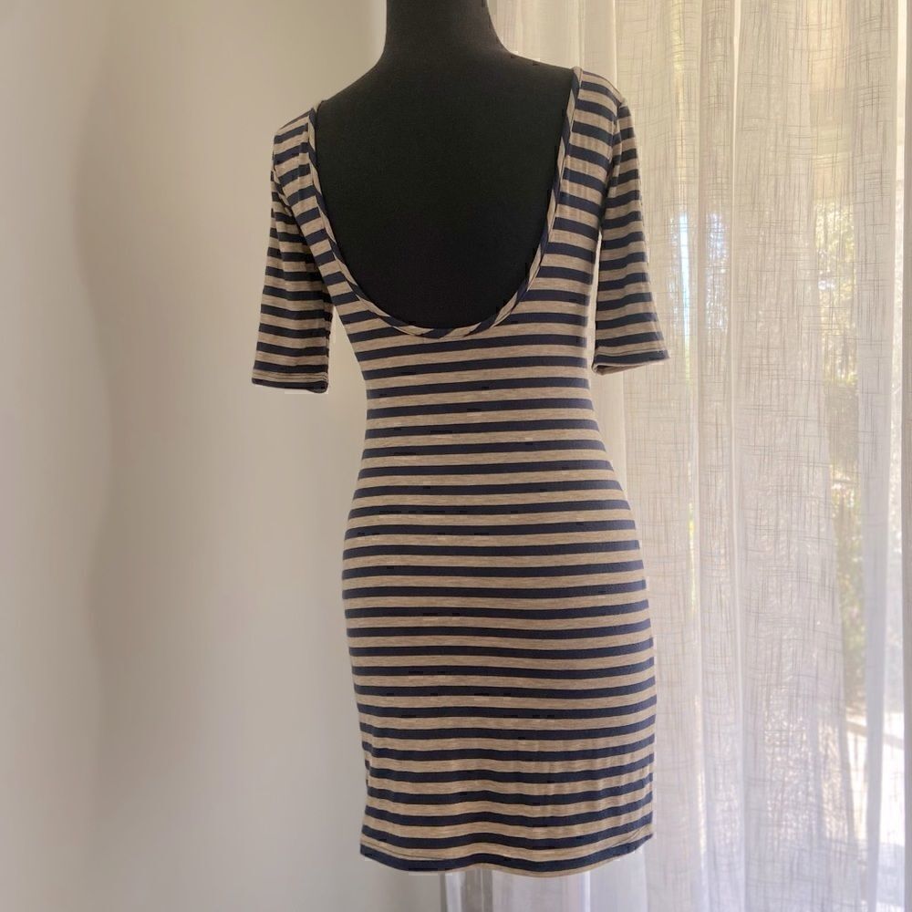 Velvet Torch Multi Color Striped Open Back Dress